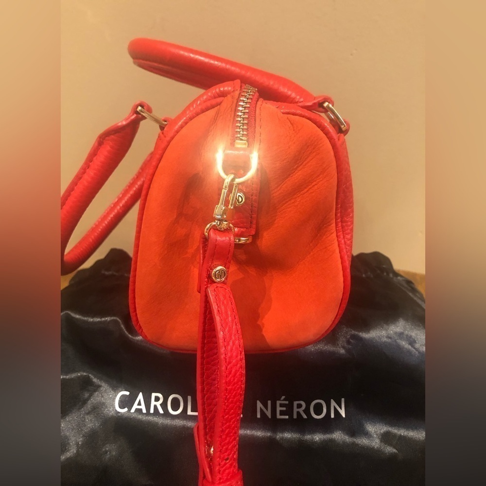 NWT Caroline Néron Red Leather & Suede Mini Crossbody Bag - Picture 4 of 11